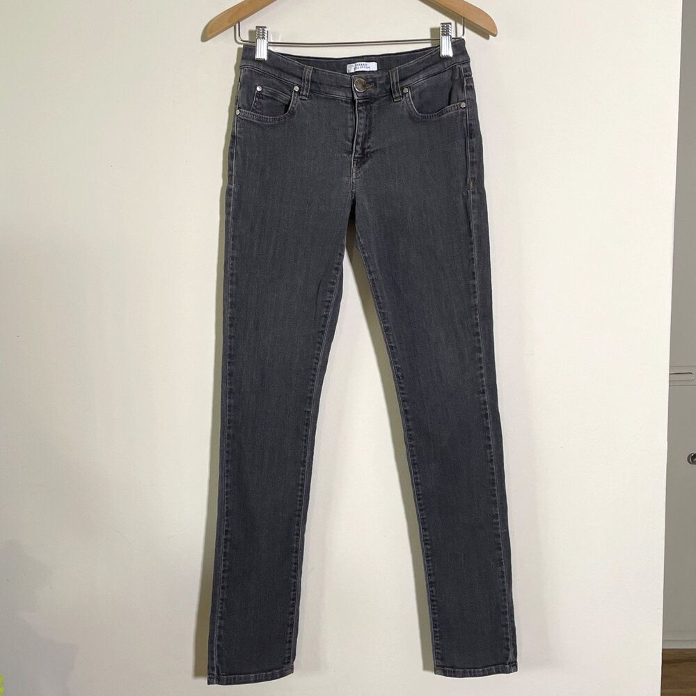 Versace Collection Women's Vintage Stretchy Dark Gray Jeans Pants Size 30 Luxury
